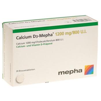 Calcium D3-Mepha effervescent tabletse 1200/800 20 pcs