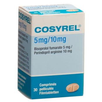 Cosyrel Filmtablet Bisoprolol fumarate 5mg/Perindopril arginine 10mg