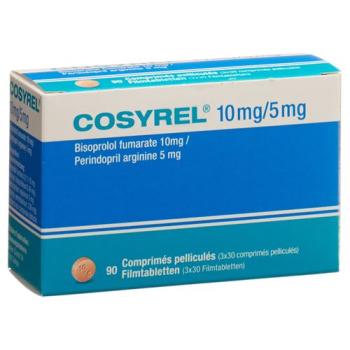 Cosyrel Filmtablet Bisoprolol fumarate 10mg/Perindopril arginine 5mg