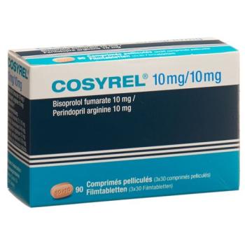 Cosyrel Filmtablet Bisoprolol fumarate 10mg/Perindopril arginine 10m
