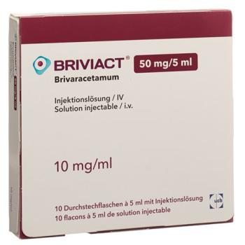 Briviact Inj Loes 50mg/5ml 10 vials of 5ml