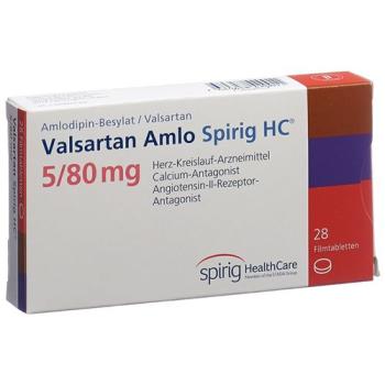 Valsartan Amlo Spirig HC Filmtabl 5/80mg 98 pcs