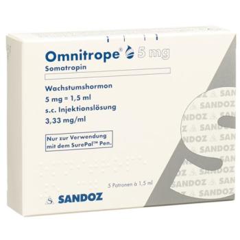Omnitrope cartridge for SurePal Inj L&ouml;s 5 mg/1.5ml