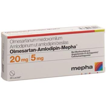 Olmesartan-Amlodipin-Mepha Lactab 20mg/5mg 28 pcs