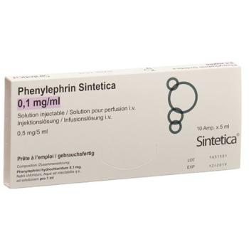 Phenylephrine Sintetica Inj Inf Prep 0.1mg/ml 10amp 5ml