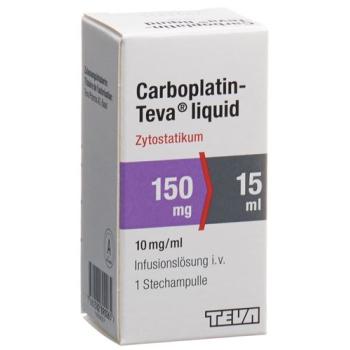 Carboplatin-Teva liquid Inf L&ouml;s 150 mg/15ml Durchstf