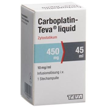 Carboplatin-Teva liquid Inf L&ouml;s 450 mg/45ml Durchstf