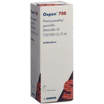 Ospen 750 syrup 750000 IU/5ml bottle 120 ml
