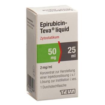 Epirubicin-Teva liquid Inj Konz 50 mg/25ml Durchstf