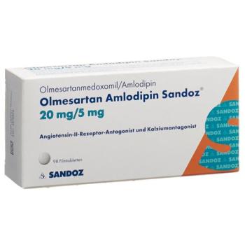 Olmesartan Amlodipin Sandoz Filmtabl 20/5 mg 98 pcs