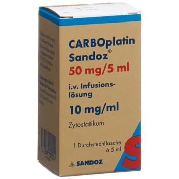 Carboplatin Sandoz Inf L&ouml;s 50 mg/5ml Durchstf