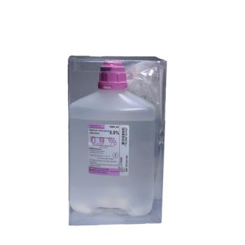 NaCl Bichsel Inf L&ouml;s 0.9% 1000ml plastic bottle with cutlery