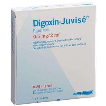 Digoxin-Juvis&eacute; Inj L&ouml;s 0.5 mg 5 amp 2 ml