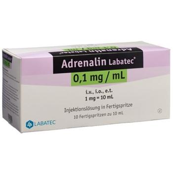 Adrenalin Labatec Inj L&ouml;s 1 mg/10ml 10 Fertspr 10 ml