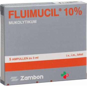 Fluimucil 10% Inj Los 300mg/3ml 5amp 3ml