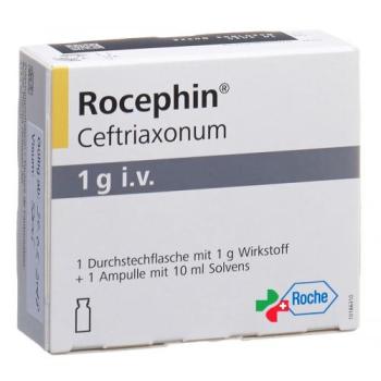 Rocephin dry sub 1 g i.v. with Solvent Penetration