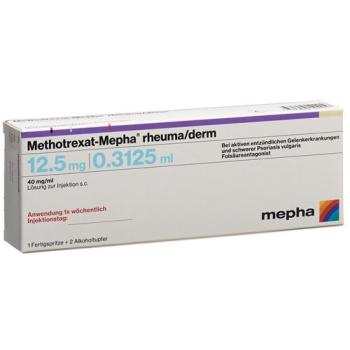 Methotrexat-Mepha rheuma/derm Inj L&ouml;s 12.5 mg/0.3125ml Fertspr