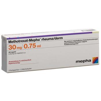Methotrexat-Mepha rheuma/derm Inj L&ouml;s 30 mg/0.75ml Fertspr
