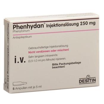 Phenhydan Inj L&ouml;s 250 mg/5ml i.v. 5amp 5ml