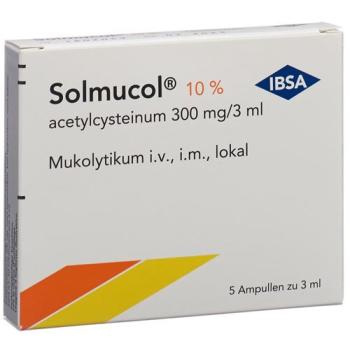 Solmucol 10% Inj L&ouml;s 300 mg/3ml local. i.v. i.m. 5amp 3ml