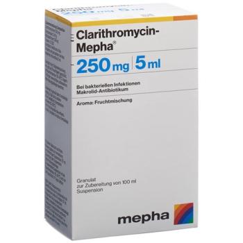 Clarithromycin-Mepha Gran 250 mg/5ml for making a suspension