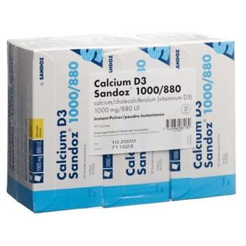Calcium D3 Sandoz powder 1000/880 bag 90 pieces