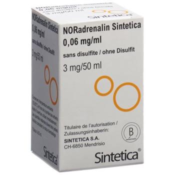 NORadrenalin Sintetica Inf L&ouml;s 0.06 mg/ml (50ml) without Disulfite V