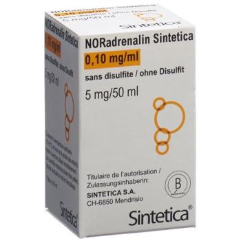 NORadrenalin Sintetica Inf L&ouml;s 0.1 mg/ml (50ml) without Disulfite Vi
