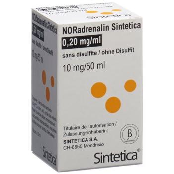 NORadrenalin Sintetica Inf L&ouml;s 0.2 mg/ml (50ml) without Disulfite Vi