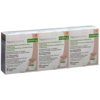 Trelegy Ellipta Inh Plv 92/55/22mcg 3 x 30 doses