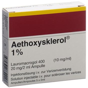 Aethoxysklerol Inj Loes 1% 5amp 2ml
