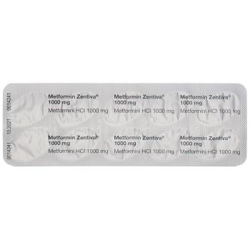 Metformin Zentiva Filmtabl 1000 mg 60 pcs