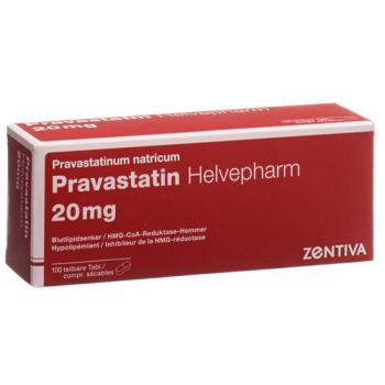 Pravastatin 20 mg tablets Helvepharm 100 pcs