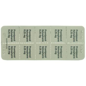 Pramipexole Helvepharm tbl 0:25 mg 100 pcs