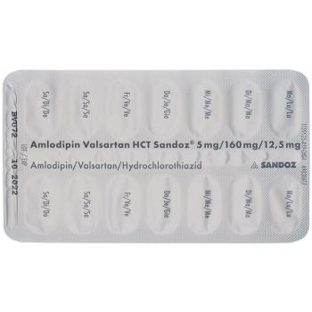 AMLODIPIN VALSARTAN HCT Sandoz 5/160/12.5