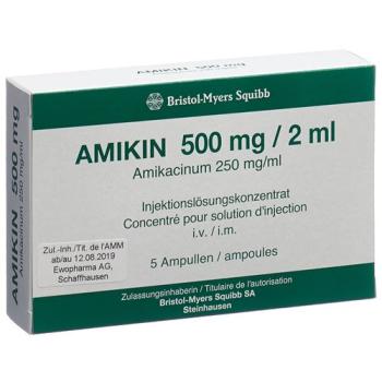Amikin Inf Conc 500mg/2ml 5 vials 2ml