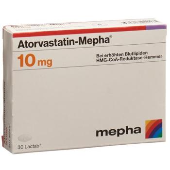 Atorvastatin 10 mg Mepha Lactab 100 pcs
