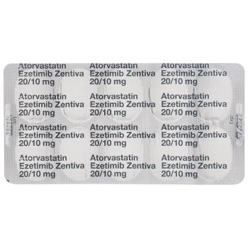 ATORVASTATIN Ezetimib Zentiva Tabl 20/10mg