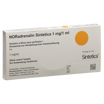 NORadrenalin Sintetica Inf Konc 1mg/1ml 10amp 1ml