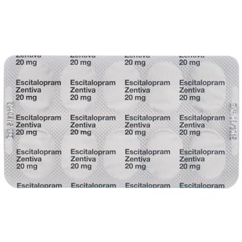 Escitalopram Zentiva Filmtabl 20 mg 20 pcs