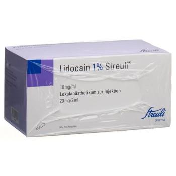Lidocain Streuli 1% Inj L&ouml;s 20 mg/2ml (ampoules) 50 amp 2 ml
