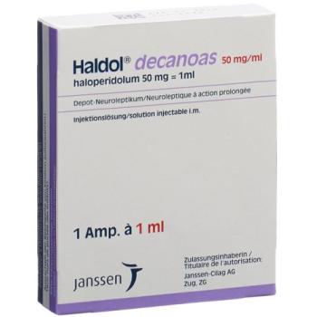Haldol decanoas Inj L&ouml;s 50 mg/ml amp 1 ml