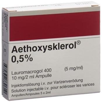 Aethoxysklerol Inj Loes 0.5% 5amp 2ml