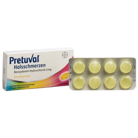 PRETUVAL Halsschmerzen Lutschtabl Zitrone - PrimeCare Global
