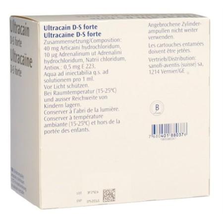Ultracain D-S forte Inj L&ouml;s 100 Amp 1.7 ml - PrimeCare Global