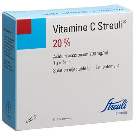 Vitamin C Streuli Inj L&ouml;s 20% 10 amp 5 ml - PrimeCare Global
