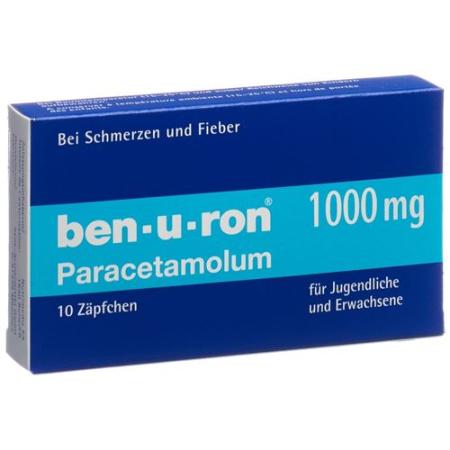 Ben-u-ron Supp 1000 mg adult 10 pcs - PrimeCare Global