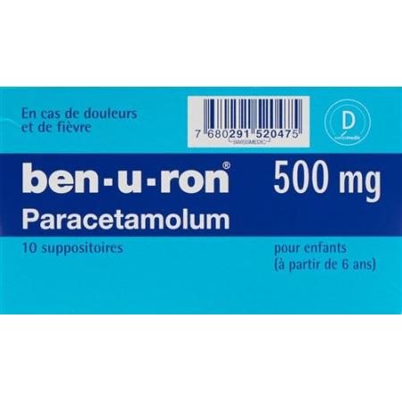 Ben-u-ron Supp 500 mg child 10 pcs - PrimeCare Global