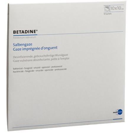 Betadine ointment gauze 10x10cm 10 pcs - PrimeCare Global