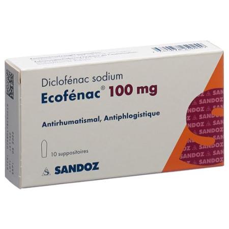 Ecofenac Supp 100 mg 10 pcs - PrimeCare Global